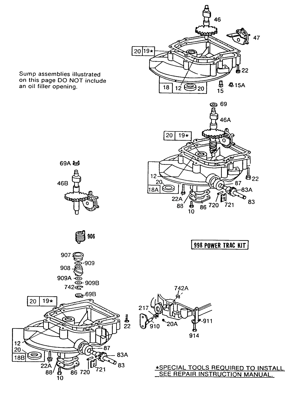 (3)sump Bases,right Angle Dr 2 Diagram and Parts List for 110902-1114-XX  Briggs and Stratton Engine